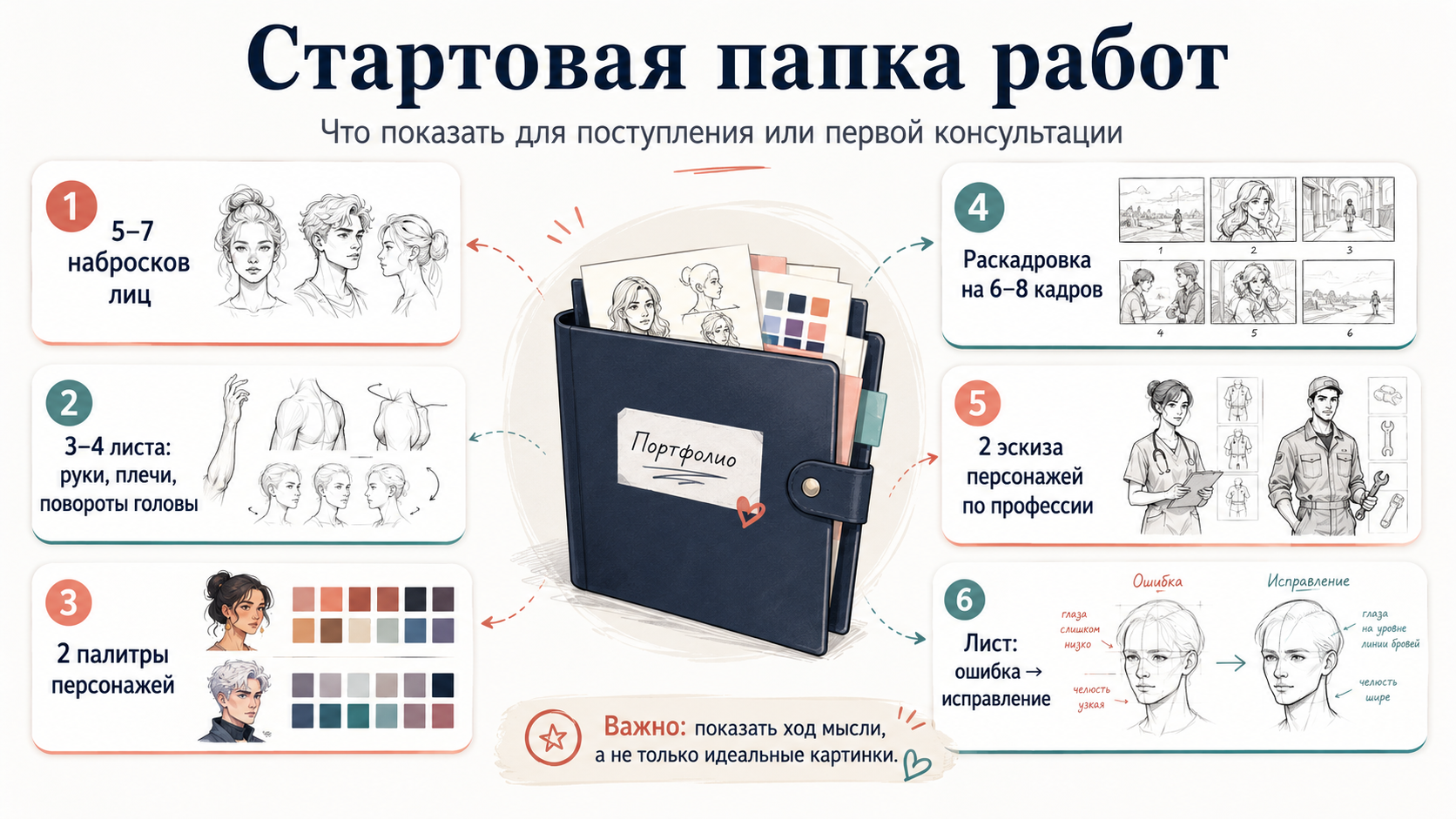 Как подготовить папку работ без художественной школы